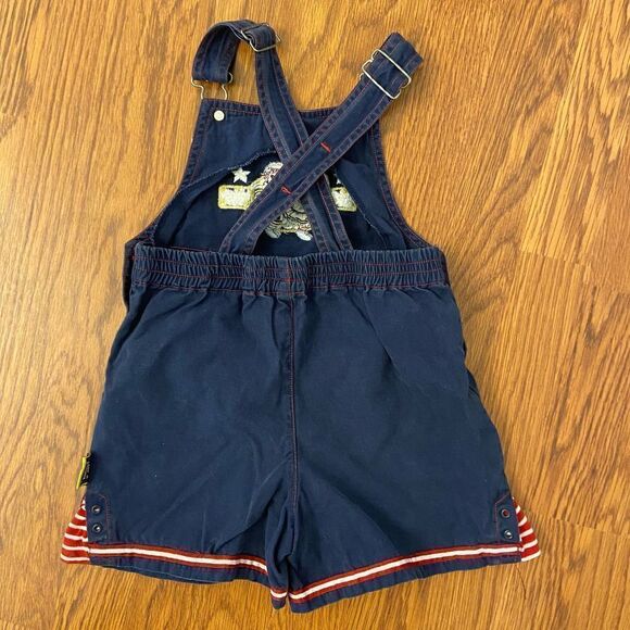 Vintage Raggedy Ann & Andy Navy Shortall Bibs Size 3T - Picture 2 of 4